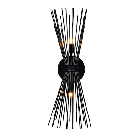 Cwi Lighting Savannah 2 Light Wall Sconce With Black Finish 1034W8-2-101